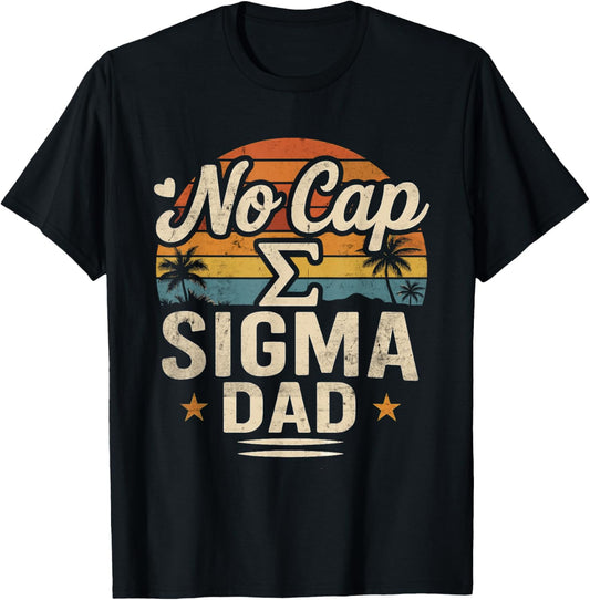 Vintage Skibidi Best Dad No Cap Sigma Dad Funny Father's Day T-Shirt