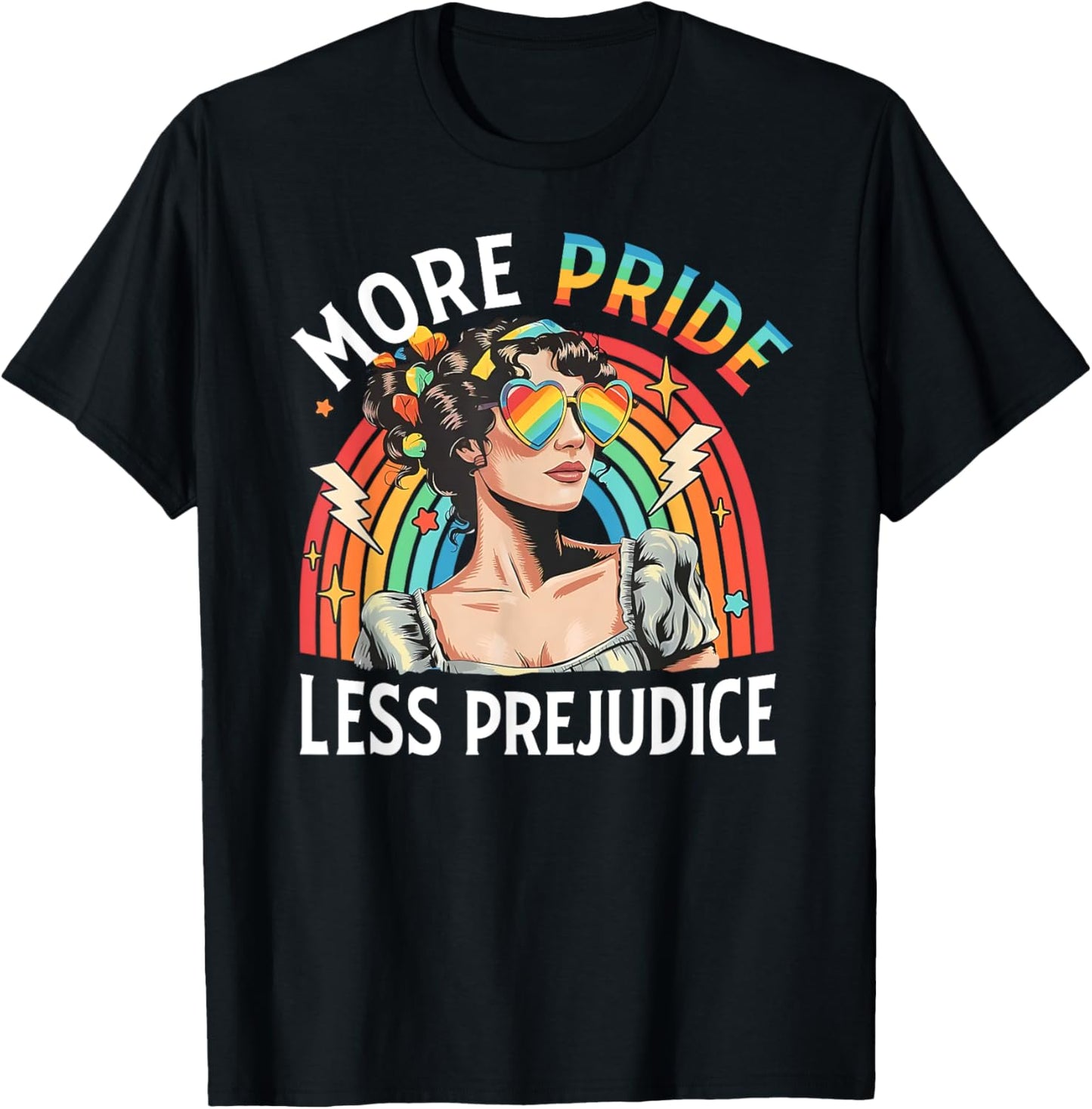 More Pride Less Prejudice Pride Month LGBTQ Gay Lesbian T-Shirt