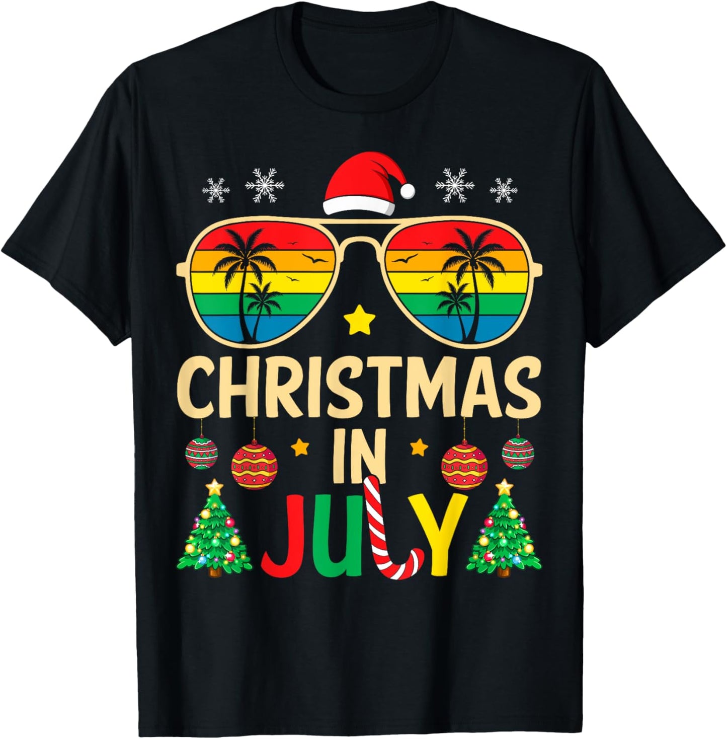 Christmas In July Santa Claus Sunglasses Beach Men Women Kid T-shirt