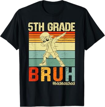5th Grade Bruh We Back to School 2025 Boys 1st Day of School T-Shirt