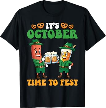 Oktoberfest Sausage And Beer Couple Time To Fest Costume T-Shirt