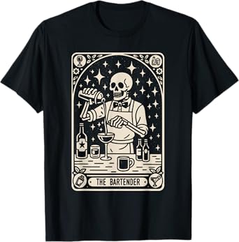 The Bartender Tarot Card Halloween Mixologist Barman T-Shirt