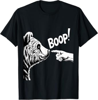 Funny Bear Boop Finger Nose Design T-Shirt