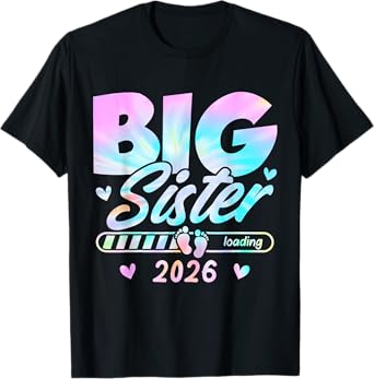 Kids Big Sister Loading 2026 Promoted to Big Sister 2026 T-Shirt