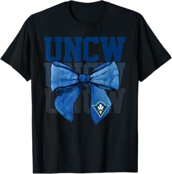 UNCW Arch Vintage Retro College Bow Athletics Girls Women T-Shirt
