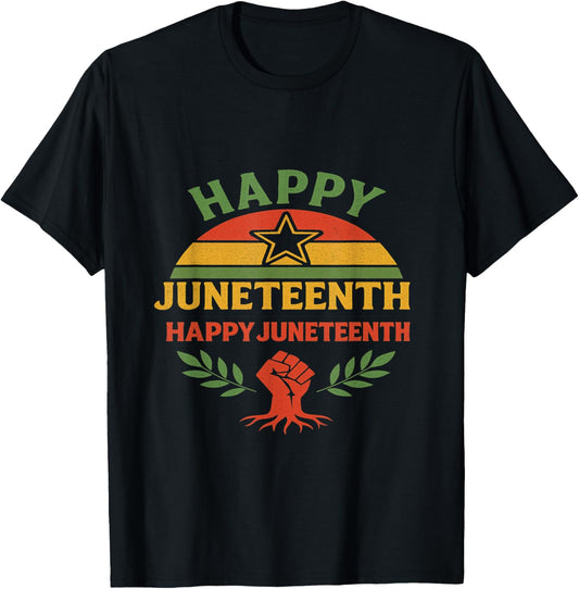 Rooted in Power Happy Juneteenth Art T-Shirt