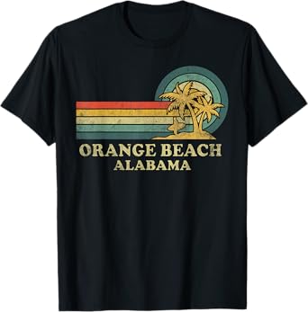 Orange Beach Alabama Family Vacation Vintage Palm Tree T-Shirt