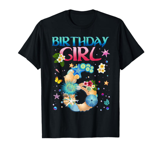 6 Years Old Birthday Girl Adventures In Oceania 6th Birthday T-Shirt