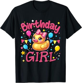 Funny Duck Lover It's My Birthday Girl Rubber Duck Kids T-Shirt