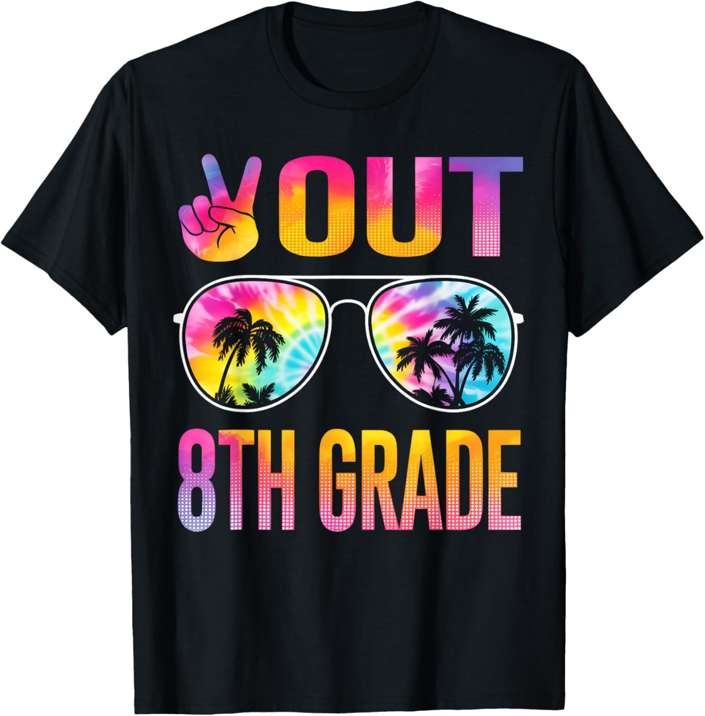 Peace Out 8th Grade Tie Dye Graduation Last Day Of School T-Shirt