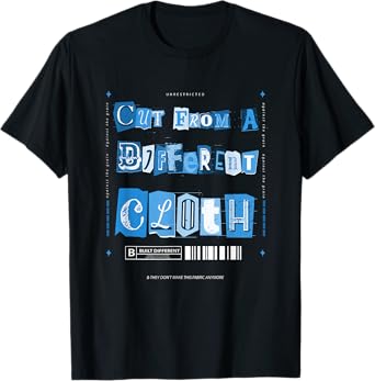 Blue Cut From A Different Cloth Blue Color Graphic T-Shirt