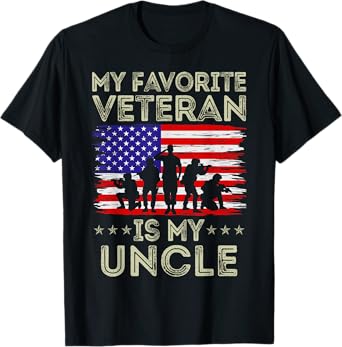 My Favorite Veteran Is My Uncle American Flag Veterans Day T-Shirt