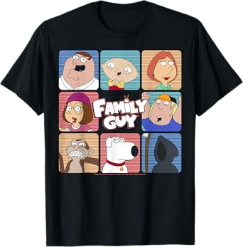 Family Guy Iconic Griffin Family Group Shot Big Chest Panels T-Shirt