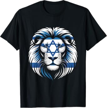 Lion Of Judah Jewish Pride Israel Flag Strength Unity T-Shirt