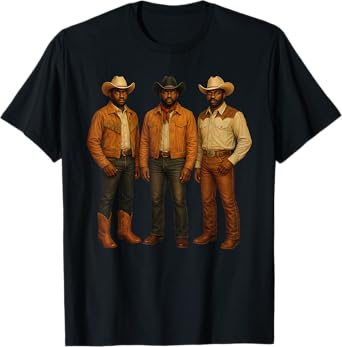 Black Cowboy Western Rodeo Melanin Black History Texas Men T-Shirt