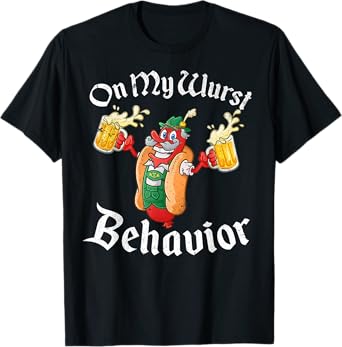 On My Wurst Behavior Funny Bratwurst Beer German Oktoberfest T-Shirt