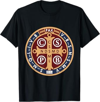Spiritual Religious Christian Catholic St Benedict T-Shirt T-Shirt
