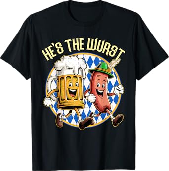 Oktoberfest He’s The Wurst Sausage Beer Costume Men German T-Shirt