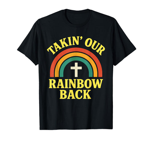 Christian Rainbow Cross Biblical Covenant Faith Promise T-Shirt