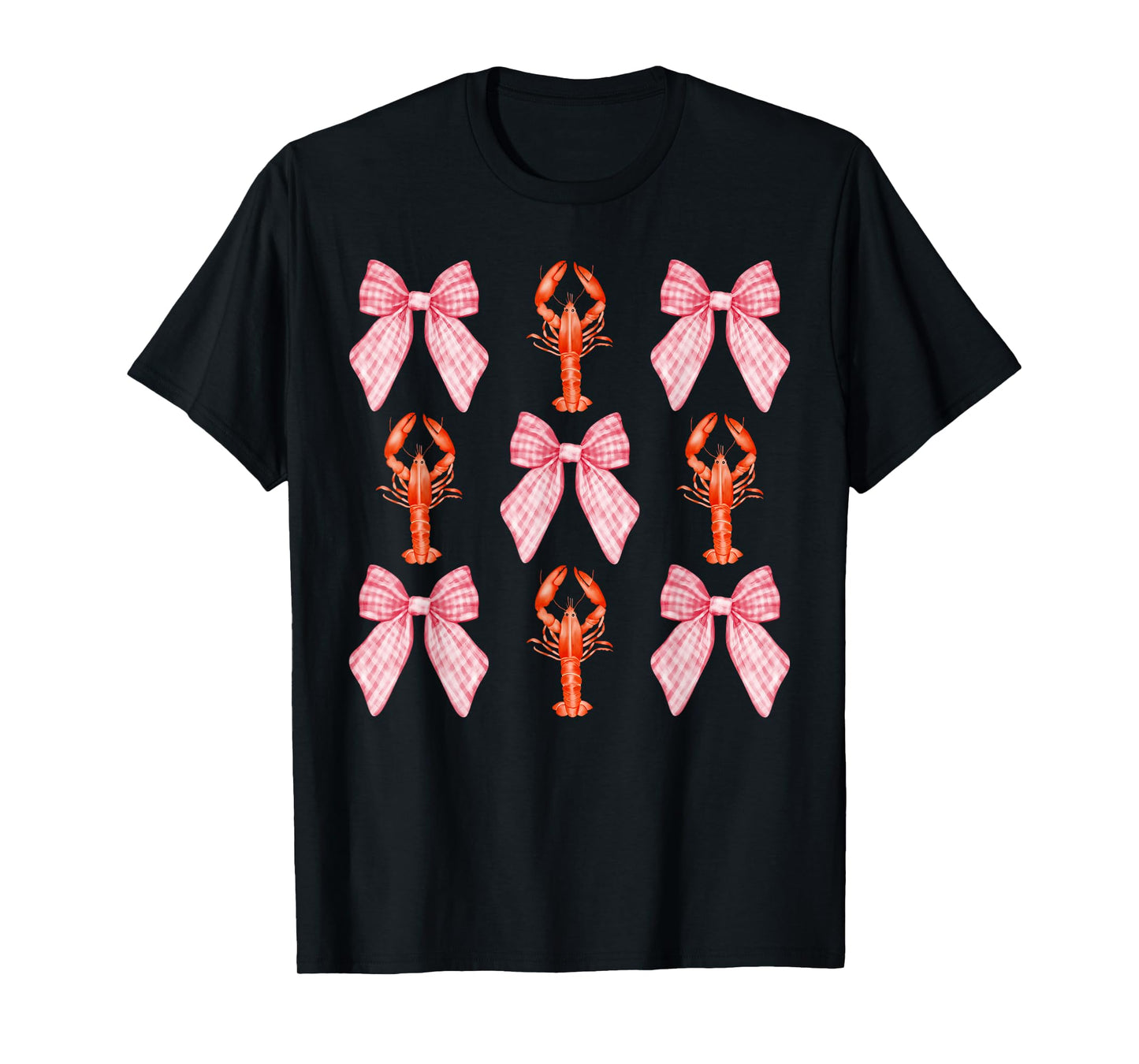 Pink Bow Cute Coquette Crawfish Clean Girl Aesthetic T-Shirt