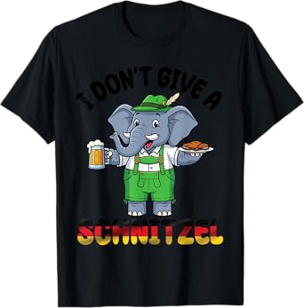 Elephant Lederhosen Beer I Dont Give A Schnitzel Oktoberfest T-Shirt