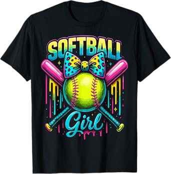 Softball Girl Drip Funny Softball Player T-Shirt