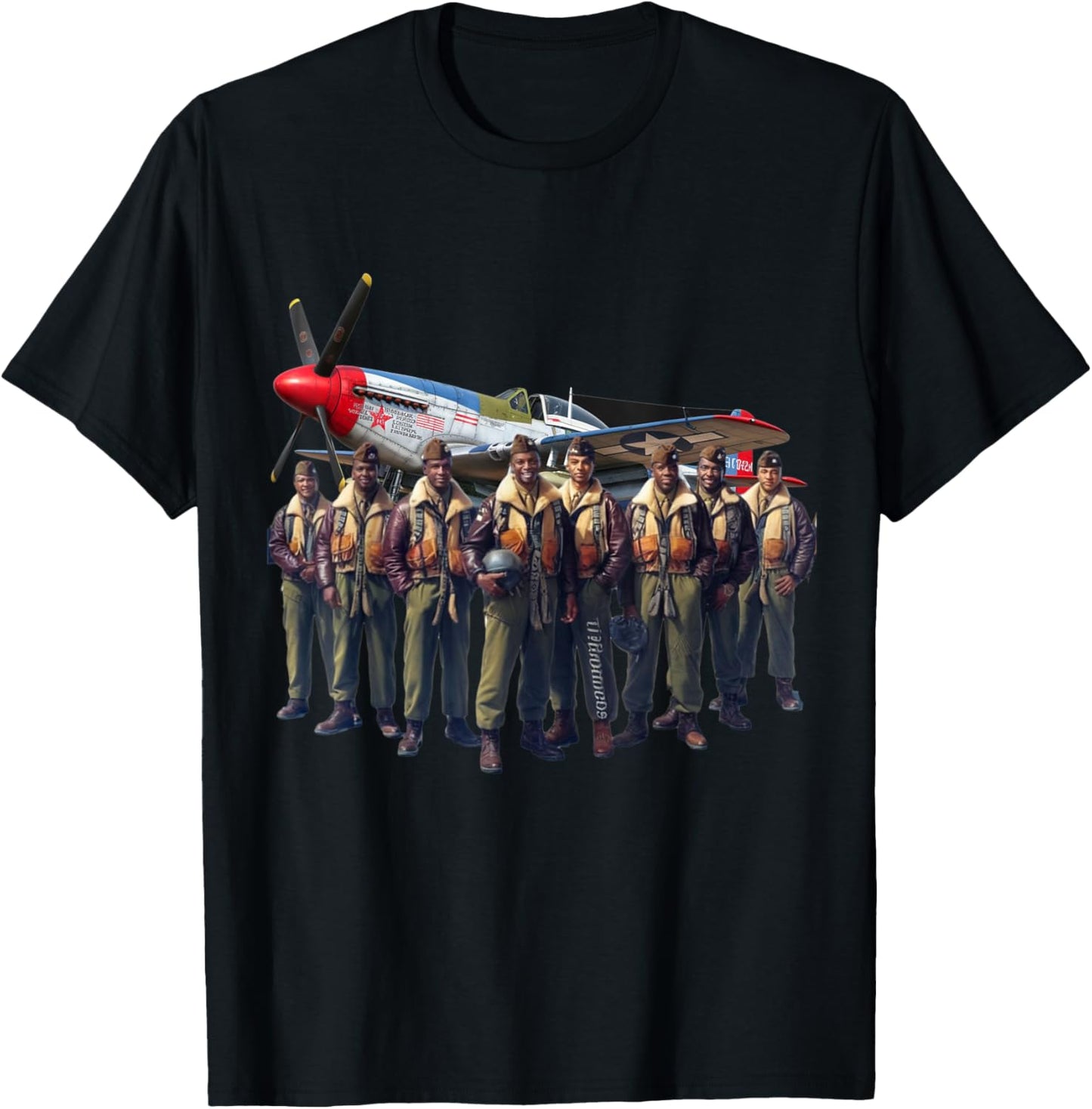 Retro Black Airmen Black History World War 2 Tuskegee Pilots T-shirt
