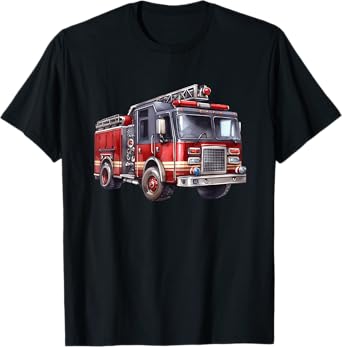 Fire Truck design for Trucker trailer Ladder T-Shirt