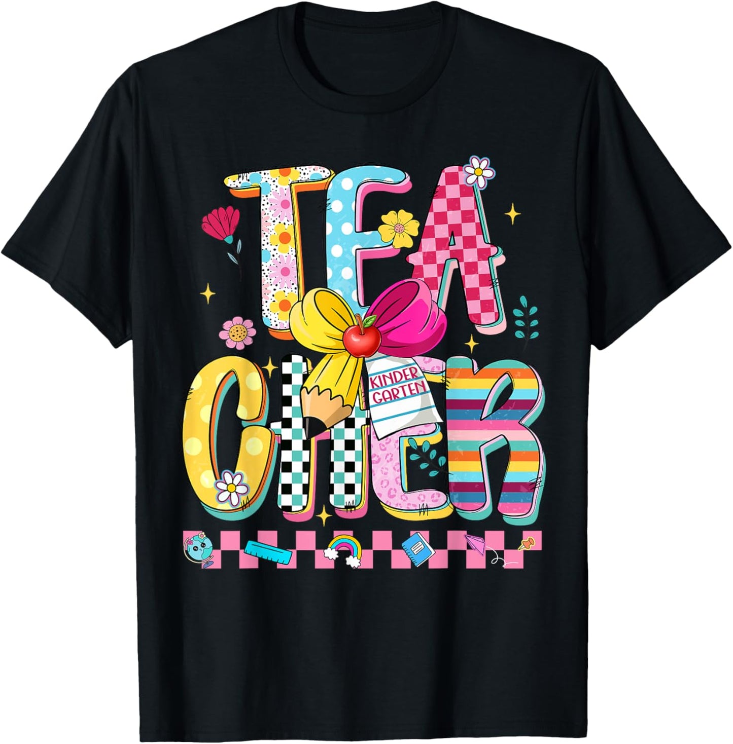 Preppy Teacher Kindergarten First Day Of School Kinder Kids T-shirt by TeeBrew