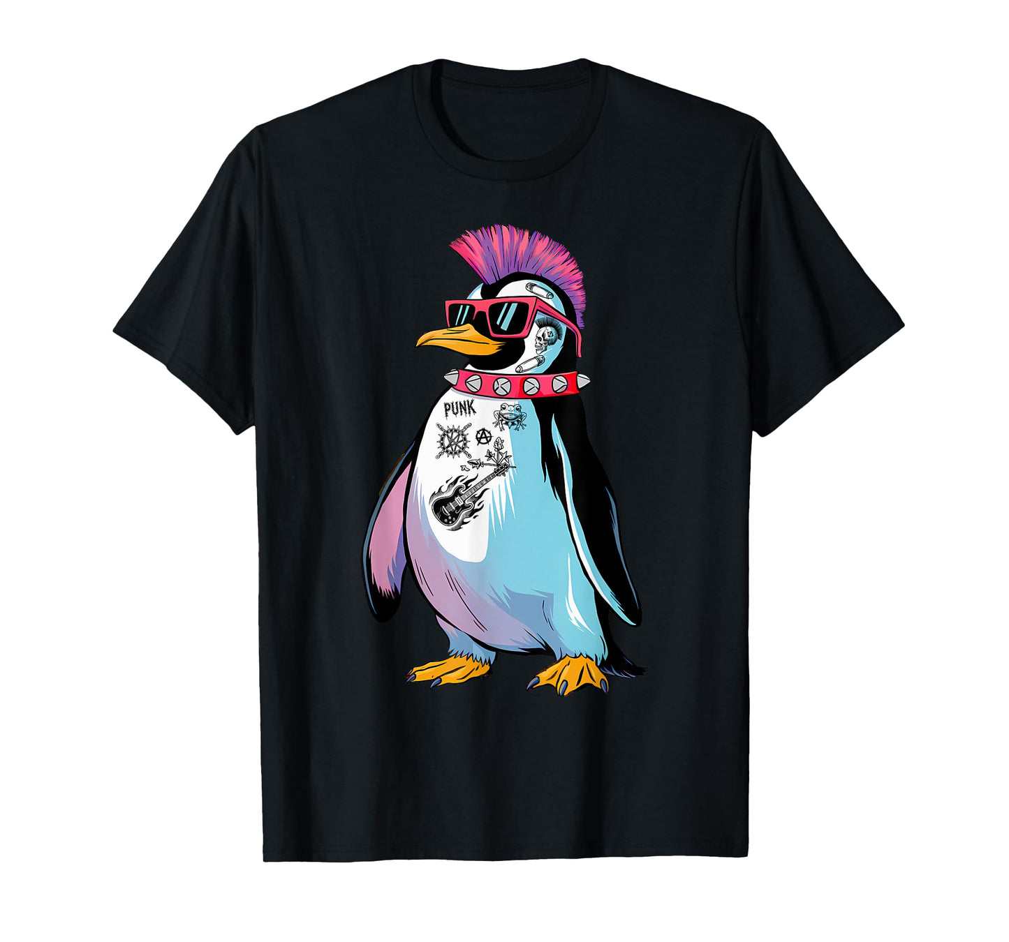 Punkuin Funny Punk Rock Punk Rocker Penguin Costume T-Shirt