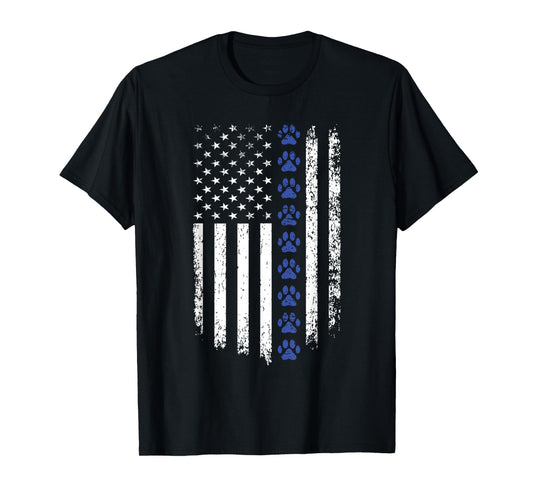 K9 Veteran Military Working Dog USA US Flag K9 Veterans Day T-Shirt