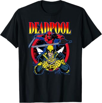 Marvel Deadpool & Wolverine Iconic Buds Big Chest Logo T-Shirt