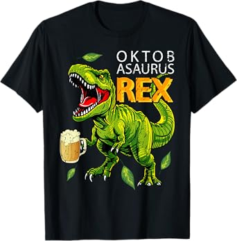 Funny Oktoberfest Dinosaur T Rex Lederhosen Bavarian Costume T-Shirt