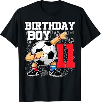 11th Birthday For Boys Football Soccer 11 Year Old T-Shirt