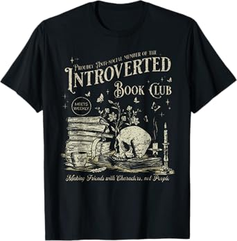 Retro Proud Anti Social Member Of Introverted Book Club T-Shirt