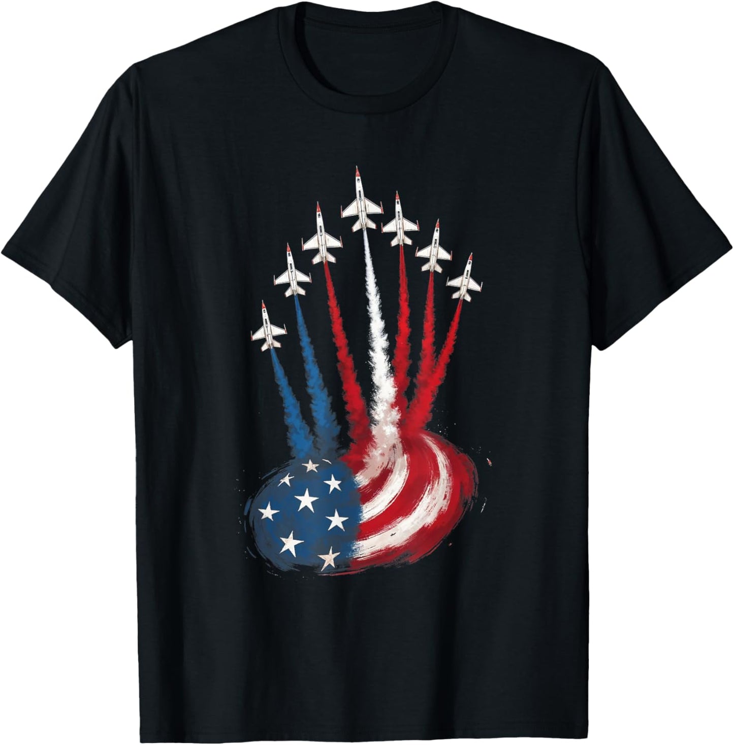Fighter Jet American Flag 4th Of July Tee T-shirt