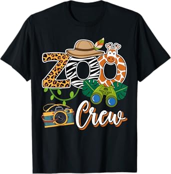 Zoo Giraffe Crew Safari Animal Zoo Keeper Kids Field Costume T-Shirt