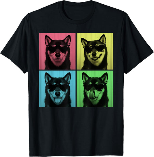 Shiba Inu Pop Art Funny Dog Lover Shiba Photo Booth T-Shirt
