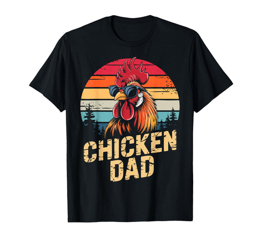 Men Chicken Dad Vintage Poultry Farmer Daddy Fathers Day T-Shirt