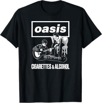 Oasis Black Unisex Classic T-Shirt - Cigarettes And Alcohol