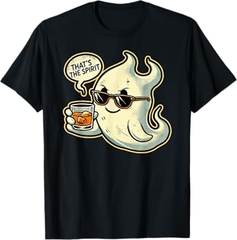 Cool Ghost Whiskey Pun Men Women Funny Halloween T-Shirt