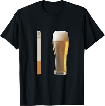 Vintage beer cigarette combo art bar life chill design T-Shirt