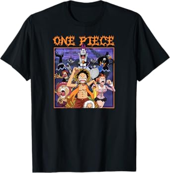 One Piece Anime Running Scared Heavy Metal Logo T-Shirt