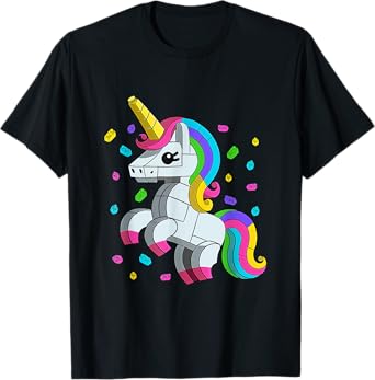 Unicorn Lover Master Builder Bricks Blocks Toys T-Shirt