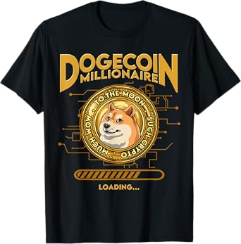 DOGE Dogecoin Crypto Coin Token Outfits Dogecoin Millionaire Funny DOGE Crypto T-Shirt for Men - Black, Medium
