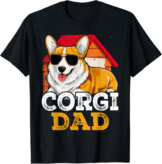 Vintage Corgi Dad Dog Daddy Welsh Corgi Father T-Shirt