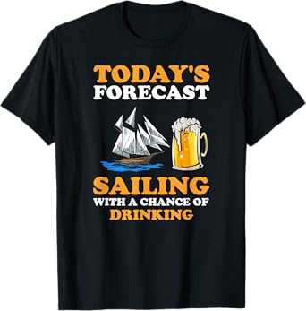 Forecast Shows Sailing Paired with ICY Cold Beers T-Shirt