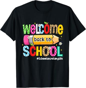 Welcome Back To School School Secretary Life Leopard T-Shirt
