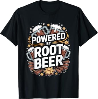 Powered by Root Beer Mug Design Fun T-Shirt