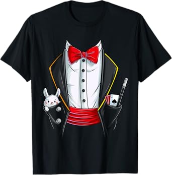 Magician Halloween Costume, Funny Rabbit Tuxedo T-Shirt
